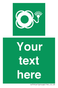 Custom sign safe condition Lifebuoy with light